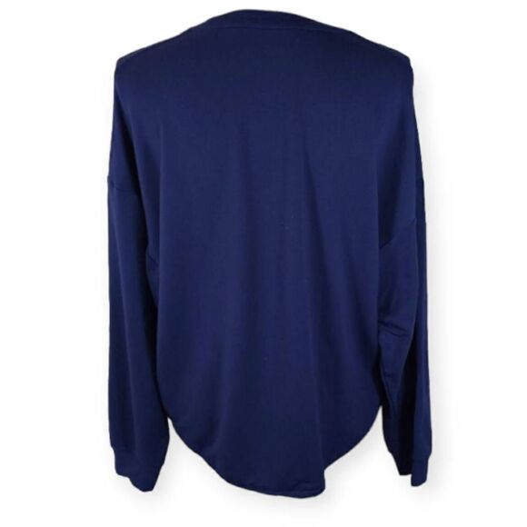 FABLETICS DARK BLUE LONG SLEEVE DRAWINGS PULLOVER SZ.S EUC - Picture 3 of 5